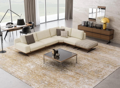 Living room Luxury Set Corner sofa L-shape Upholstered furniture Design Modern Coffee table